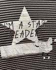 Street Grandma x AGUB Star Reader Tee (Round 4, Beige/Black Thin Stripe)