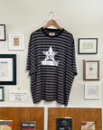 Street Grandma x AGUB Star Reader Tee (Round 4, Black/Gray Stripe)