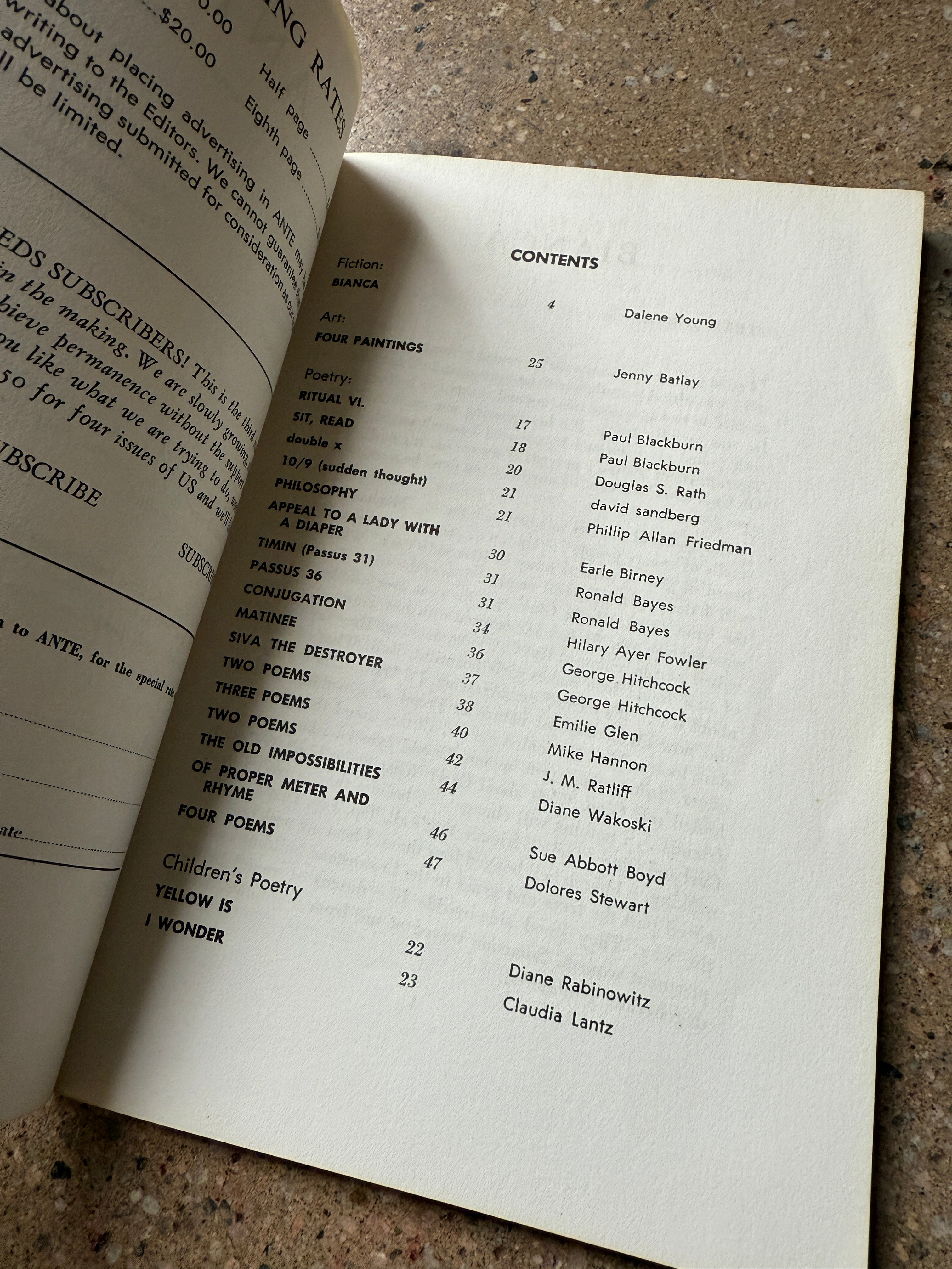 Ante: Volume 1, Number 3, Spring 1965 by William Harris