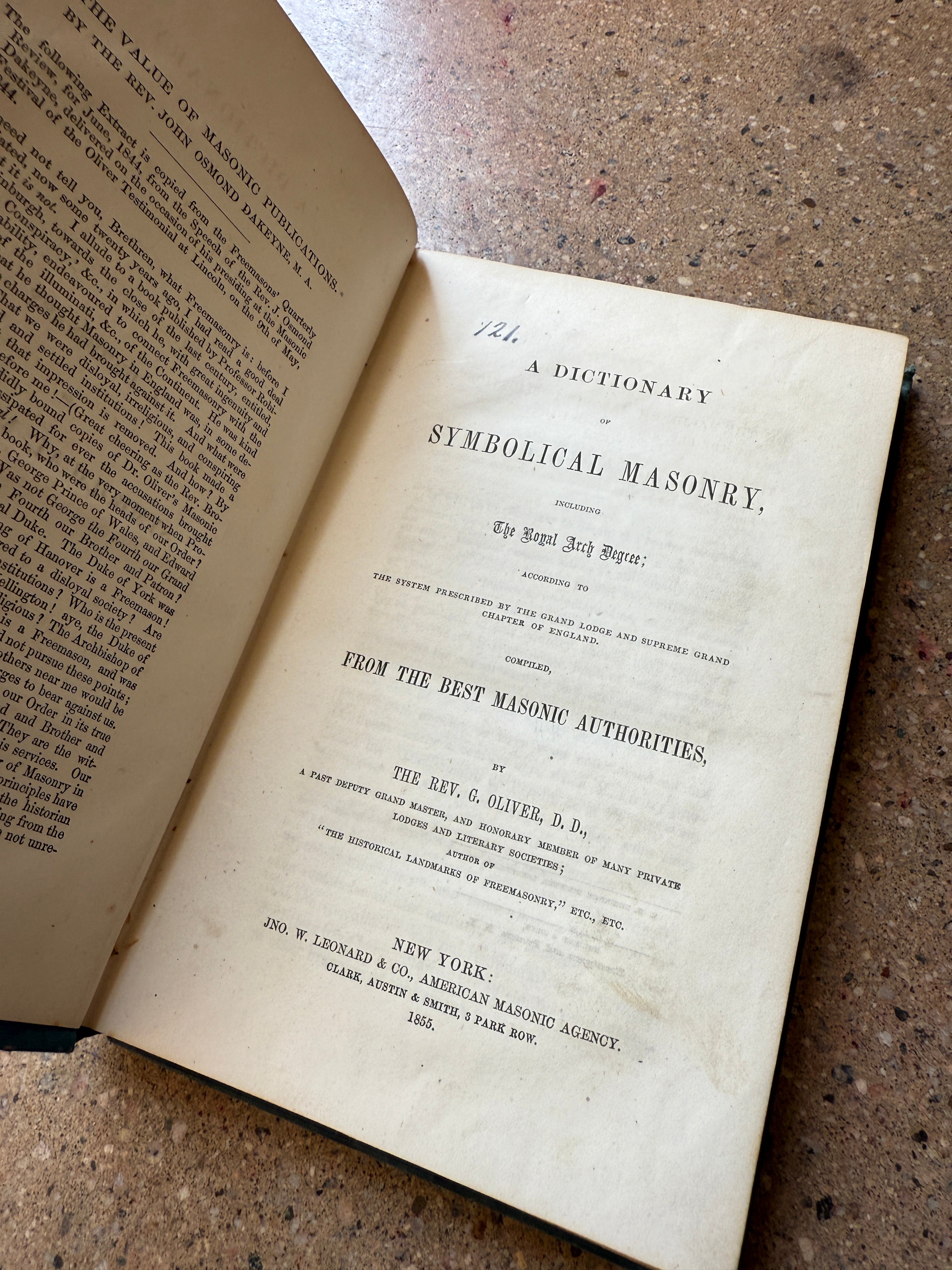 A Dictionary of Symbolical Masonry by Rev. G. Oliver