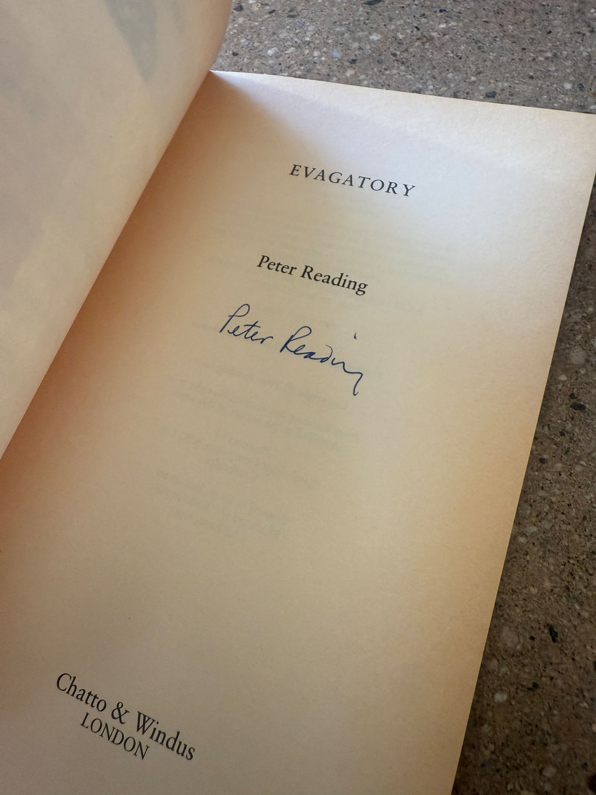 Evagatory by Peter Reading