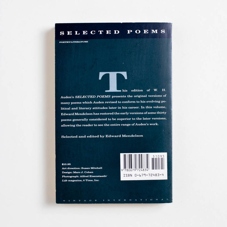 Selected Poems (1st Vintage International Printing) by W.H. Auden