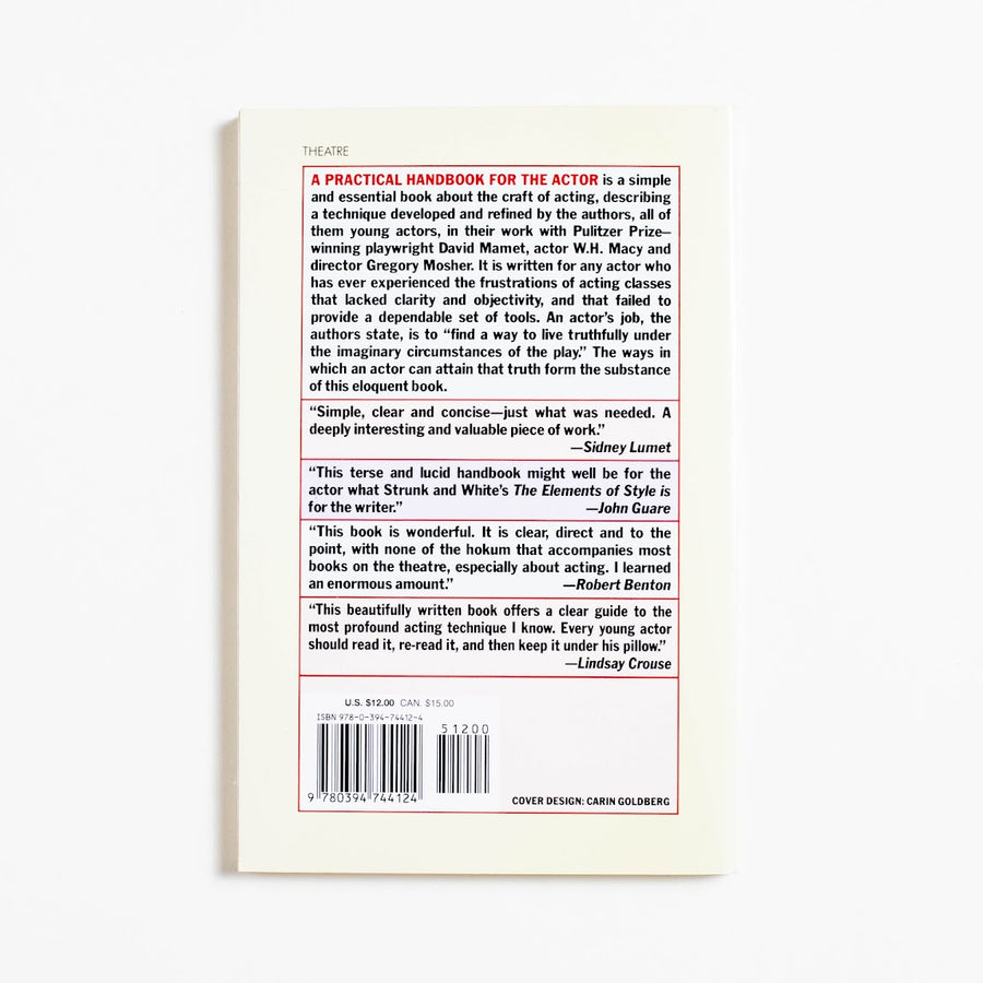 A Practical Handbook for the Actor (1st Vintage Edition) by Melissa Bruder