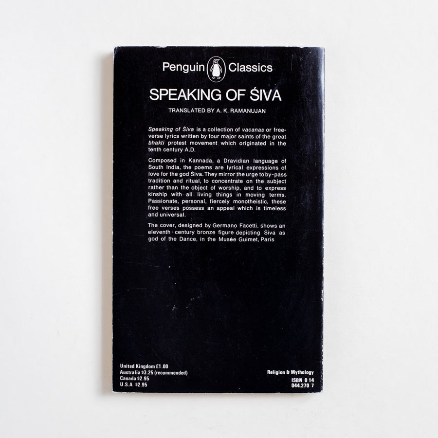 Speaking of Siva (Penguin Classics) edited by  A. K. Ramanujan