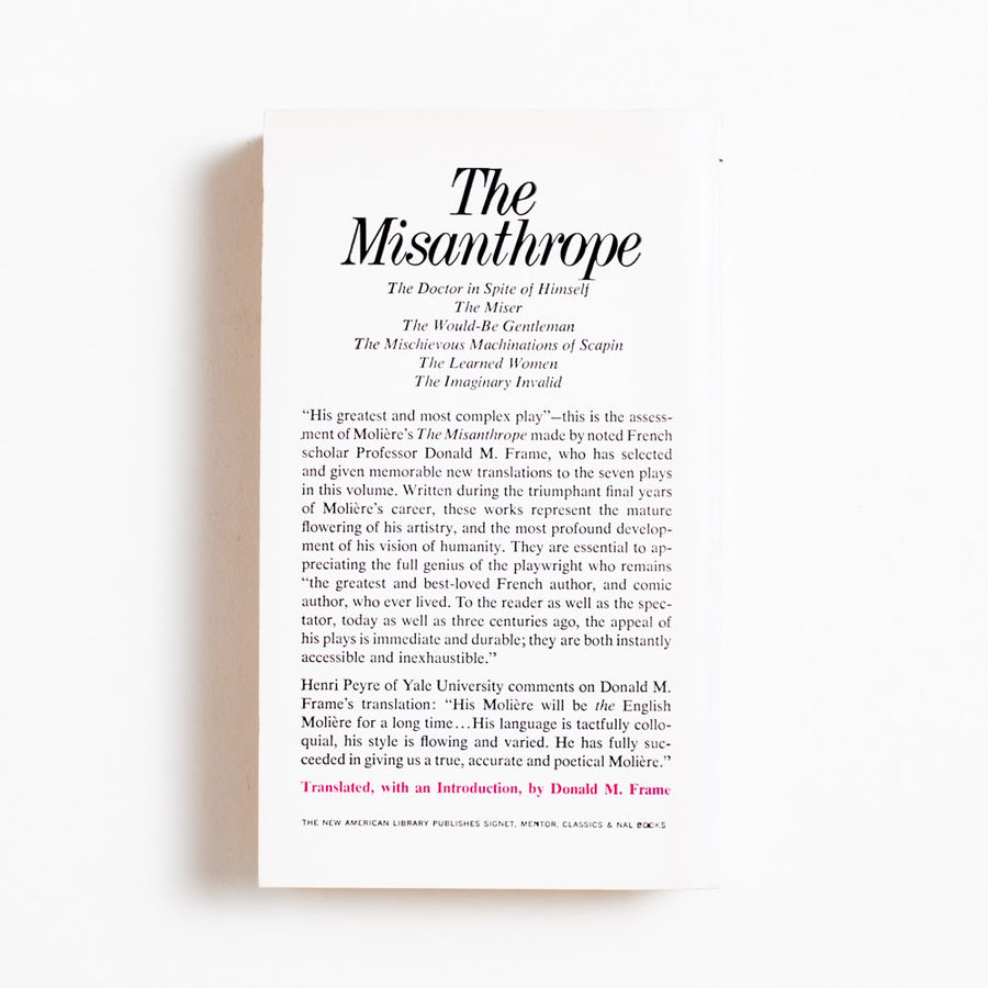 The Misanthrope (1st Signet Classic Printing) by Moliere