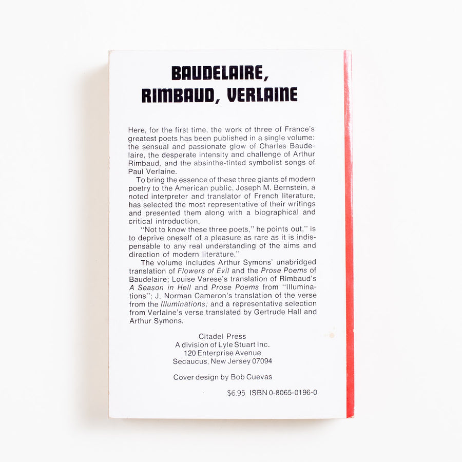 Baudelaire/ Rimbaud / Verlaine (Trade) edited by Joseph M. Bernstein