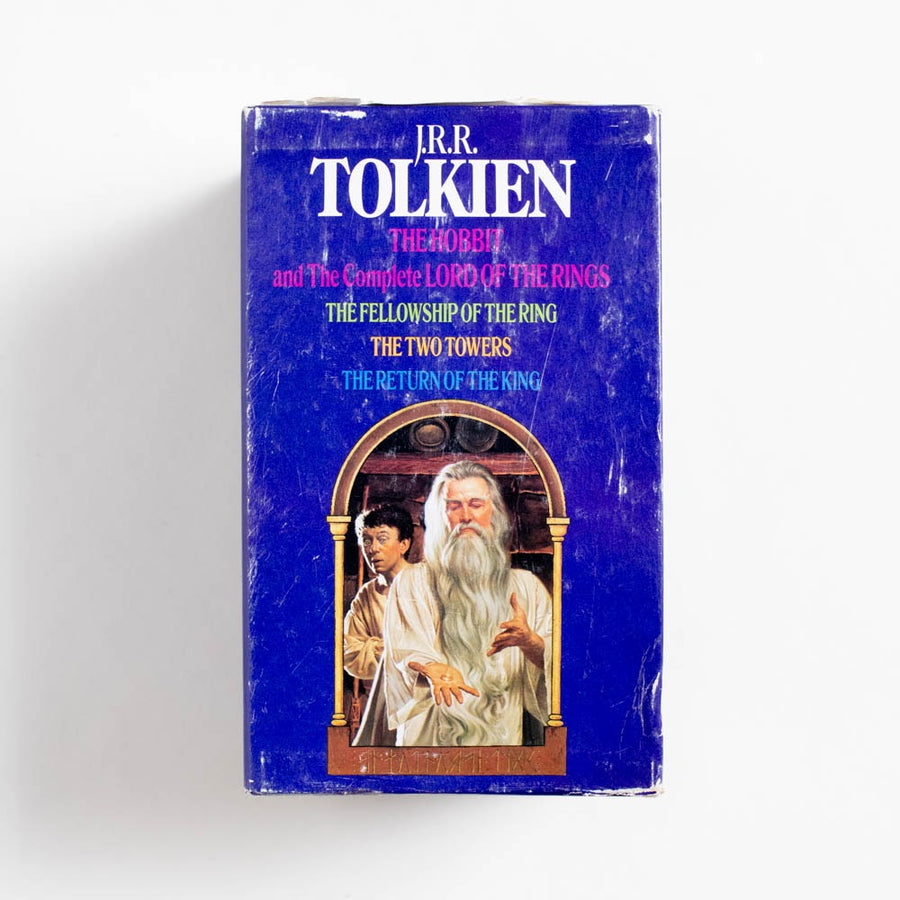 The Hobbit and The Lord of the Rings Trilogy (4-Paperback Set w. Slipcase) by J.R.R. Tolkien, Ballantine Books, Paperback.  A Good Used Book is an Independent online bookstore selling New, Used and Vintage books based in Los Angeles, California. AAPI-Owned (Korean-American) Small Business. Free Shipping on orders $25+. Local Pickup available in Koreatown.  1973-1982 4-Paperback Set w. Slipcase Genre Science Fiction