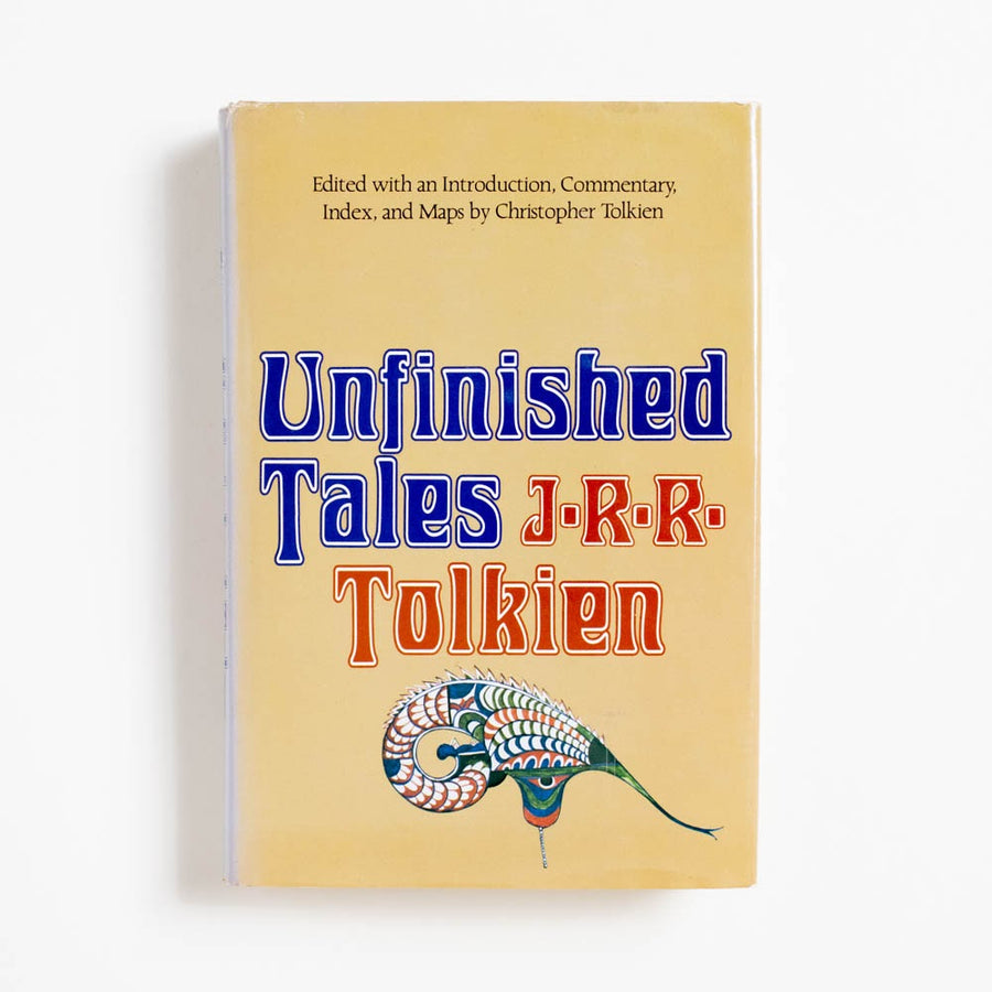 Unfinished Tales (1st American Edition) by J.R.R. Tolkien, Houghton Mifflin, Hardcover w. Dust Jacket.  A Good Used Book is an Independent online bookstore selling New, Used and Vintage books based in Los Angeles, California. AAPI-Owned (Korean-American) Small Business. Free Shipping on orders $25+. Local Pickup available in Koreatown.  1980 1st American Edition Classics Fantasy