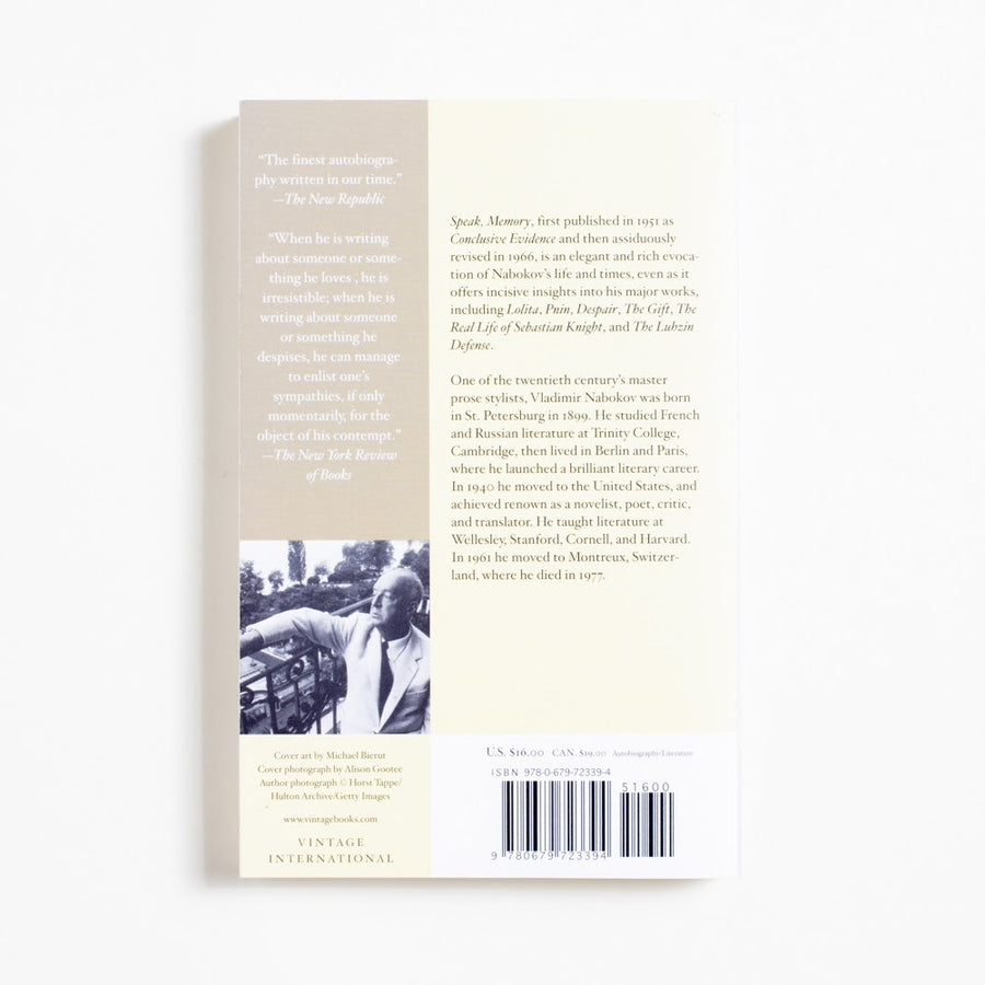 Speak, Memory (Trade) by Vladimir Nabokov