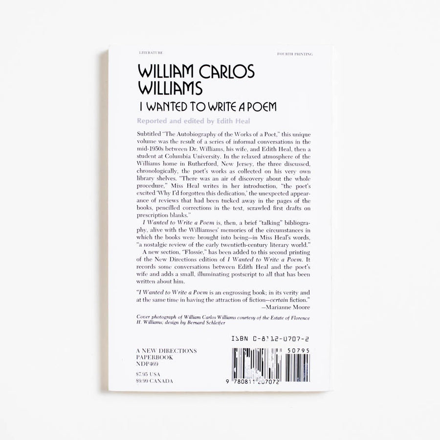 I Wanted to Write a Poem: The Autobiography of the Works of a Poet (Trade) by William Carlos Williams