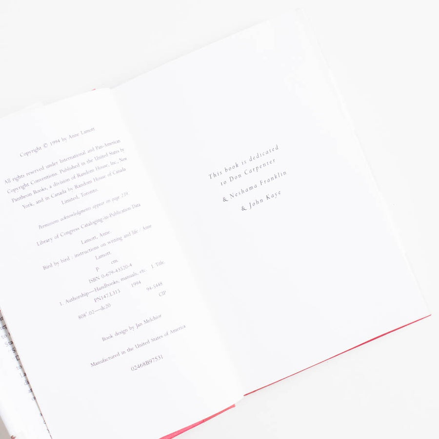 Bird by Bird: Some Instructions on Writing and Life (1st Edition, 1st Printing) by Anne Lamott
